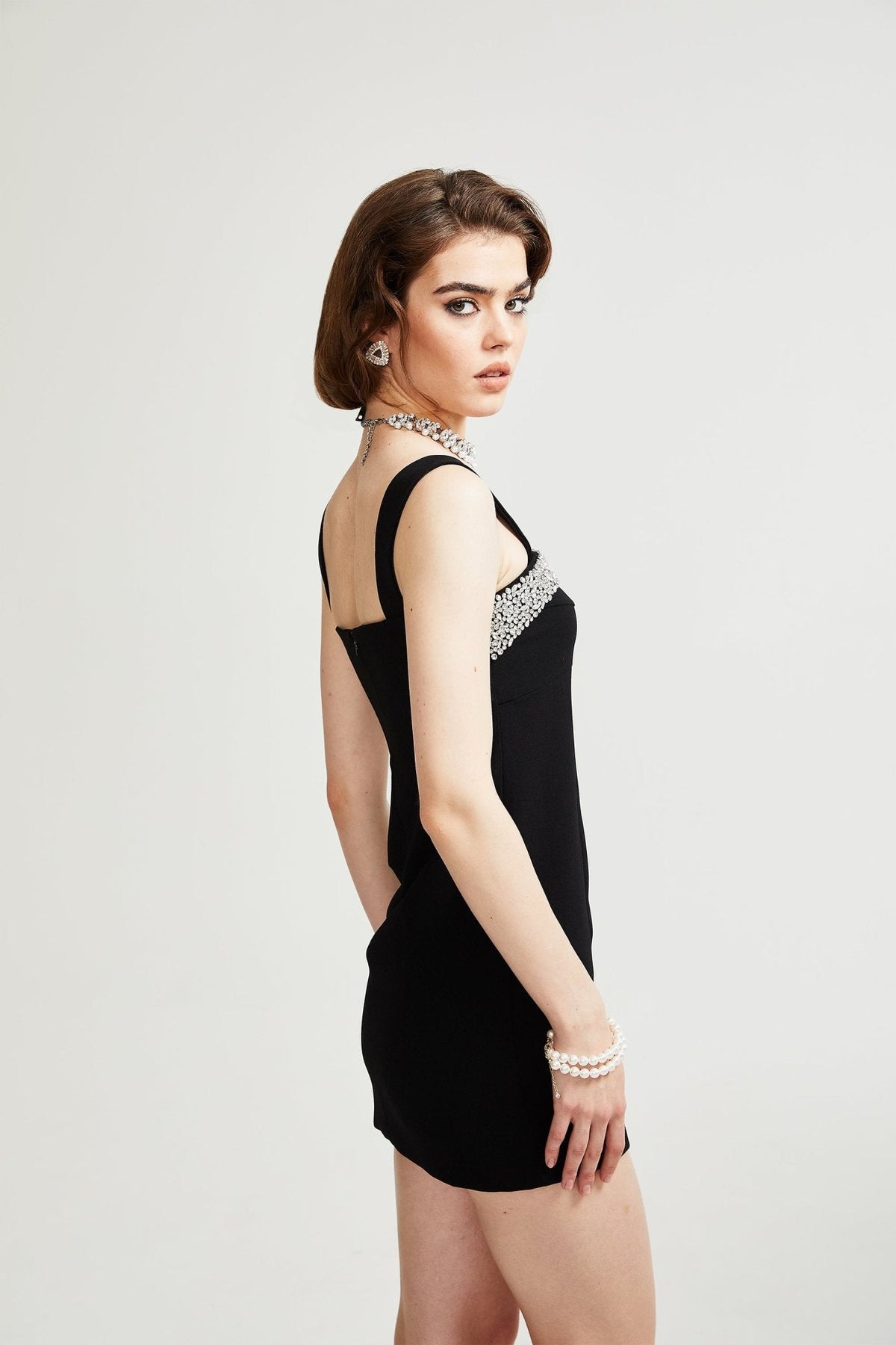 Mathilde black mini dress