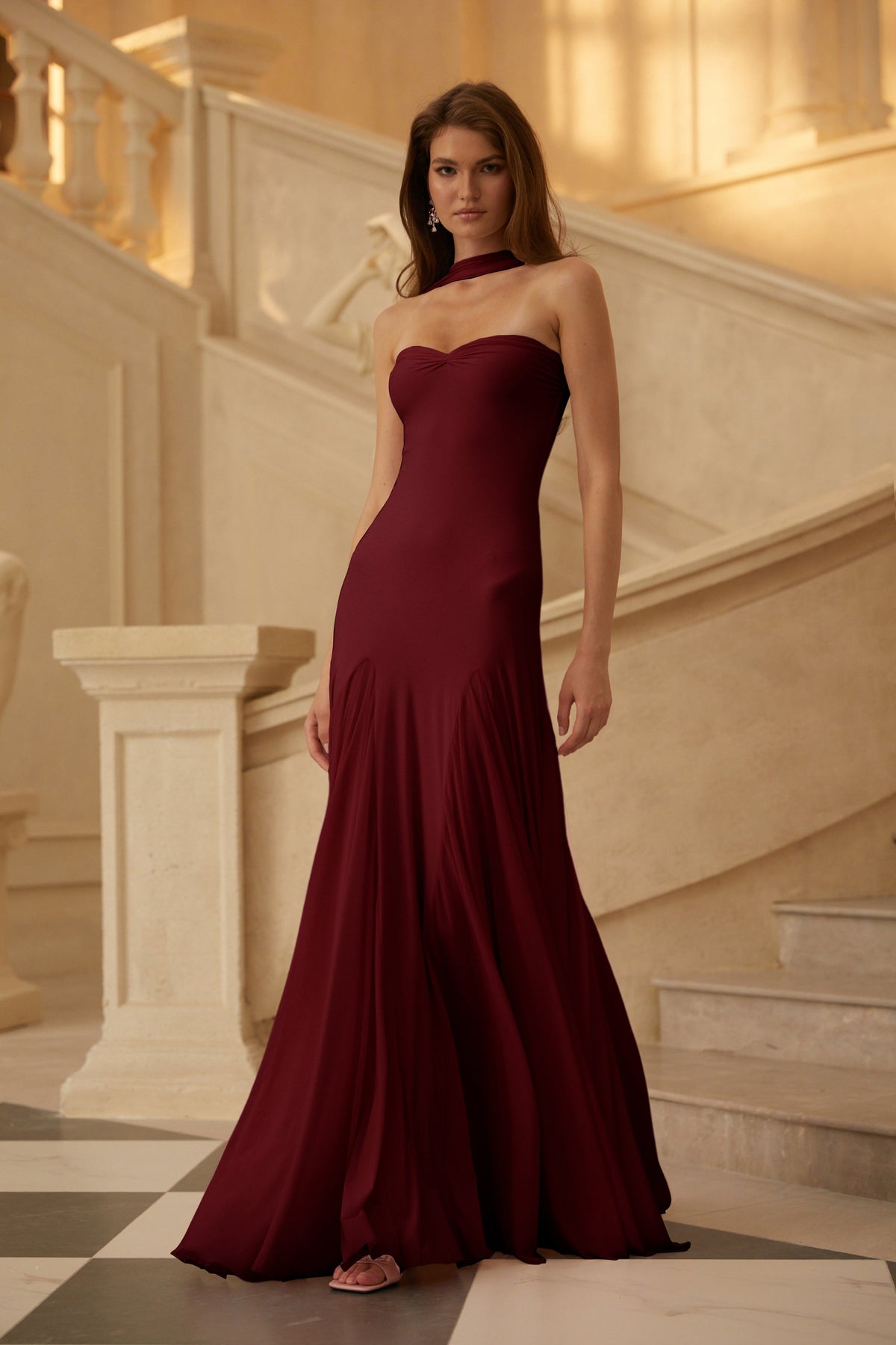 Rêverie Red Sweetheart Neck Maxi Dress (Final Sale-US Only)