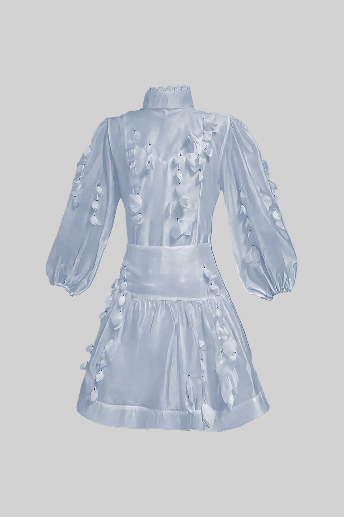 Elegant Floral Co-Ord With Delicate Lace Trim Accents - Blue
