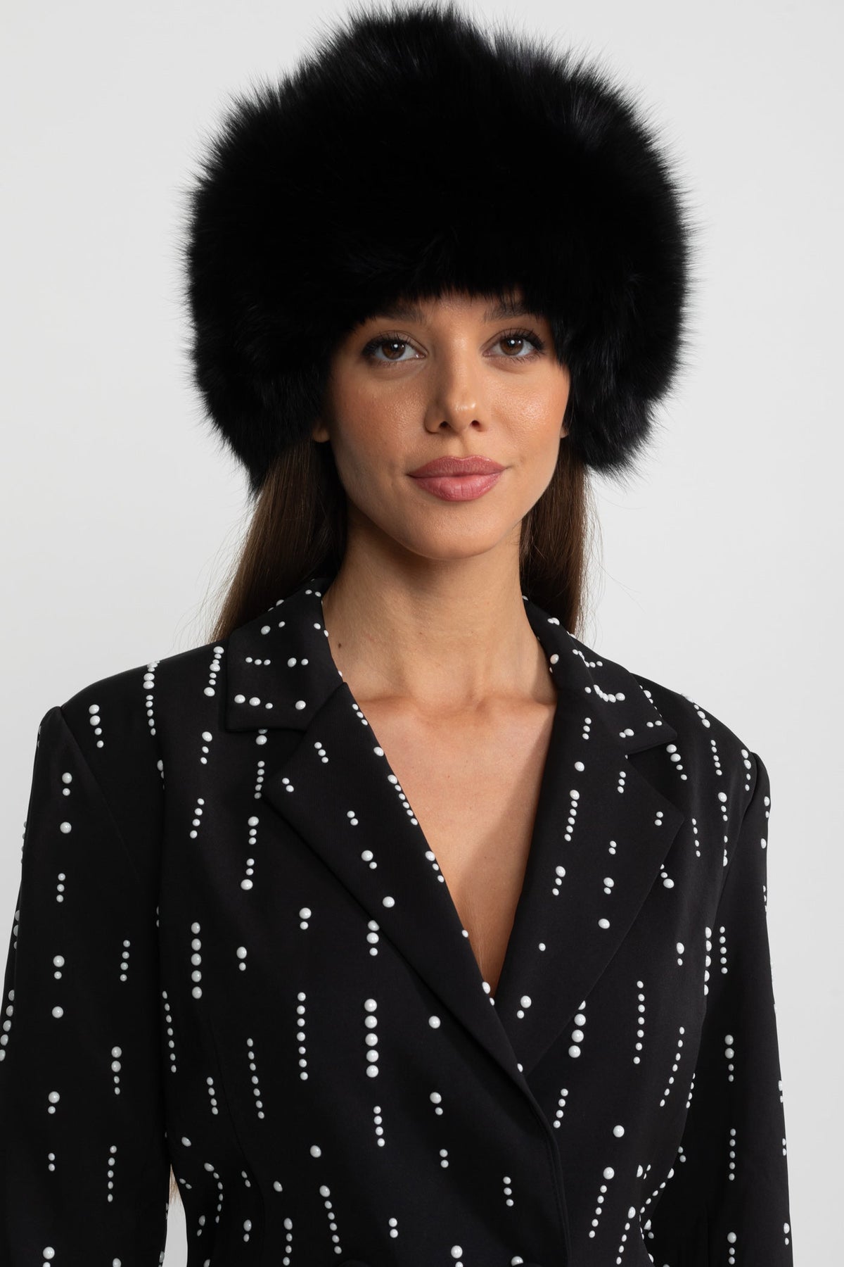Tailored Blazer With White Bead Embellishments - Black