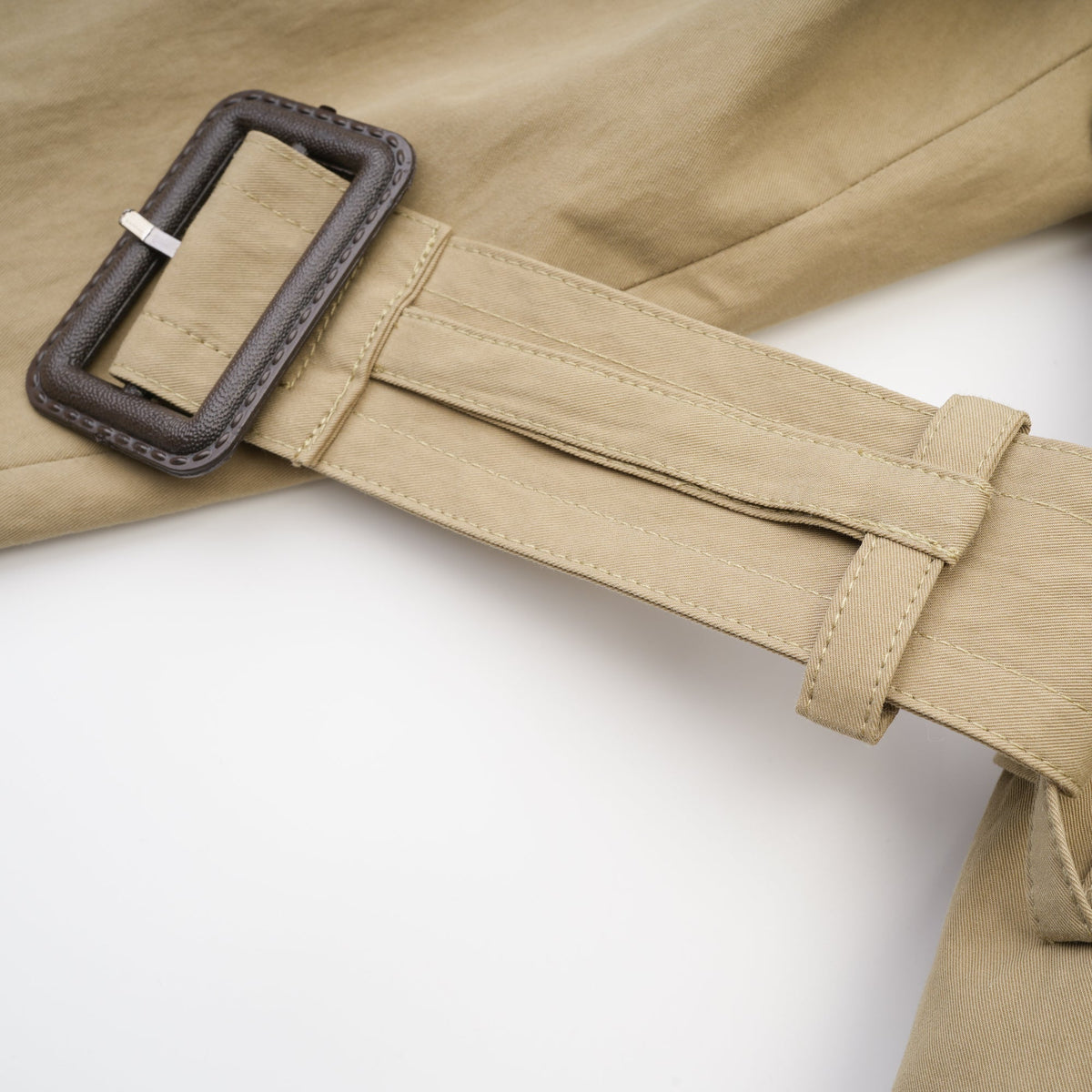 Justine belted-waist trench coat
