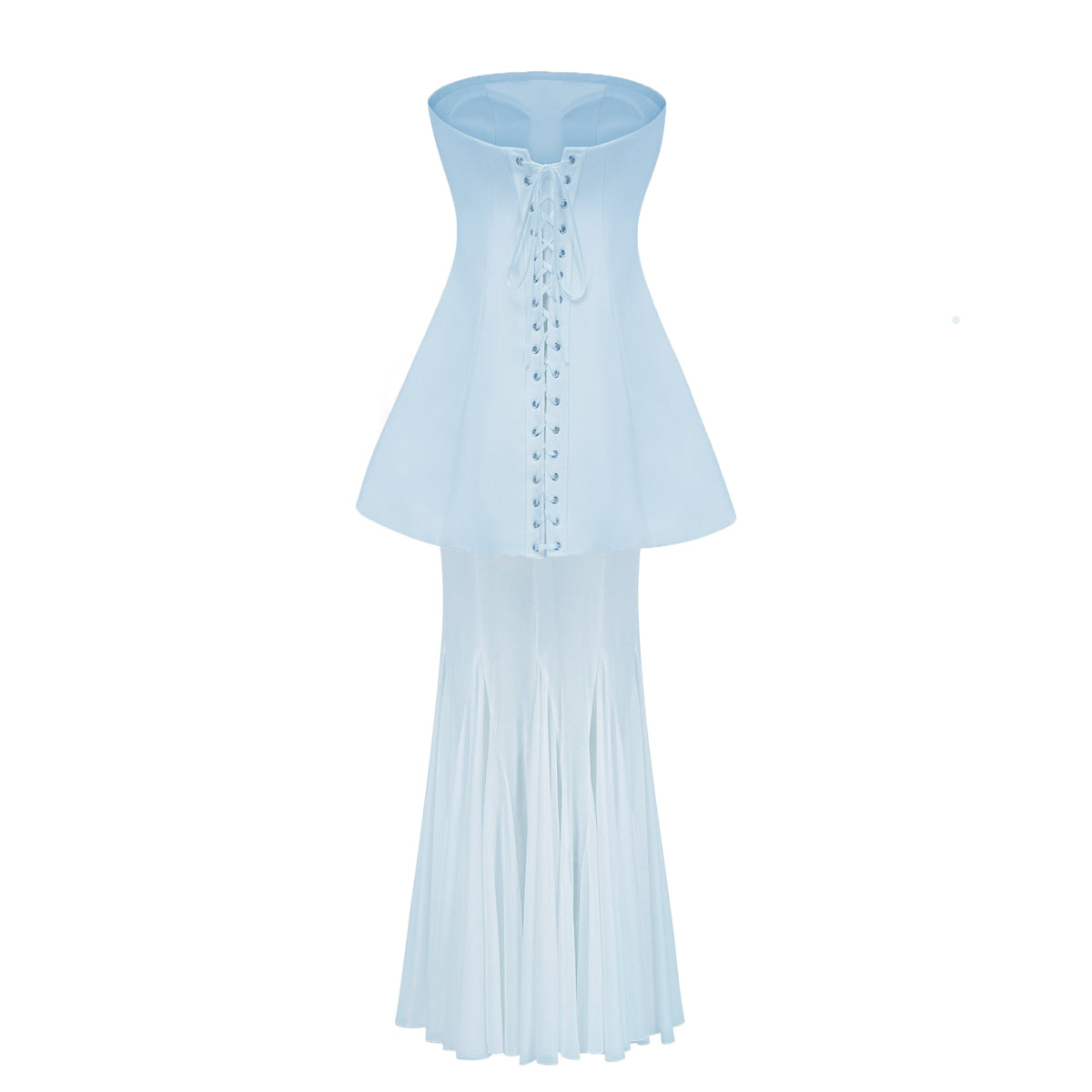 Mélanie Blue Corset Dress & Mesh Skirt Set (Final Sale-US Only)