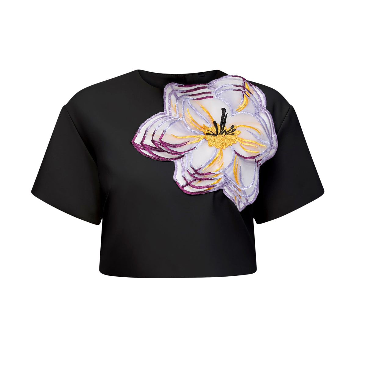 Irène Black Sequin Floral Embroidered Matching Set (Final Sale-US Only)
