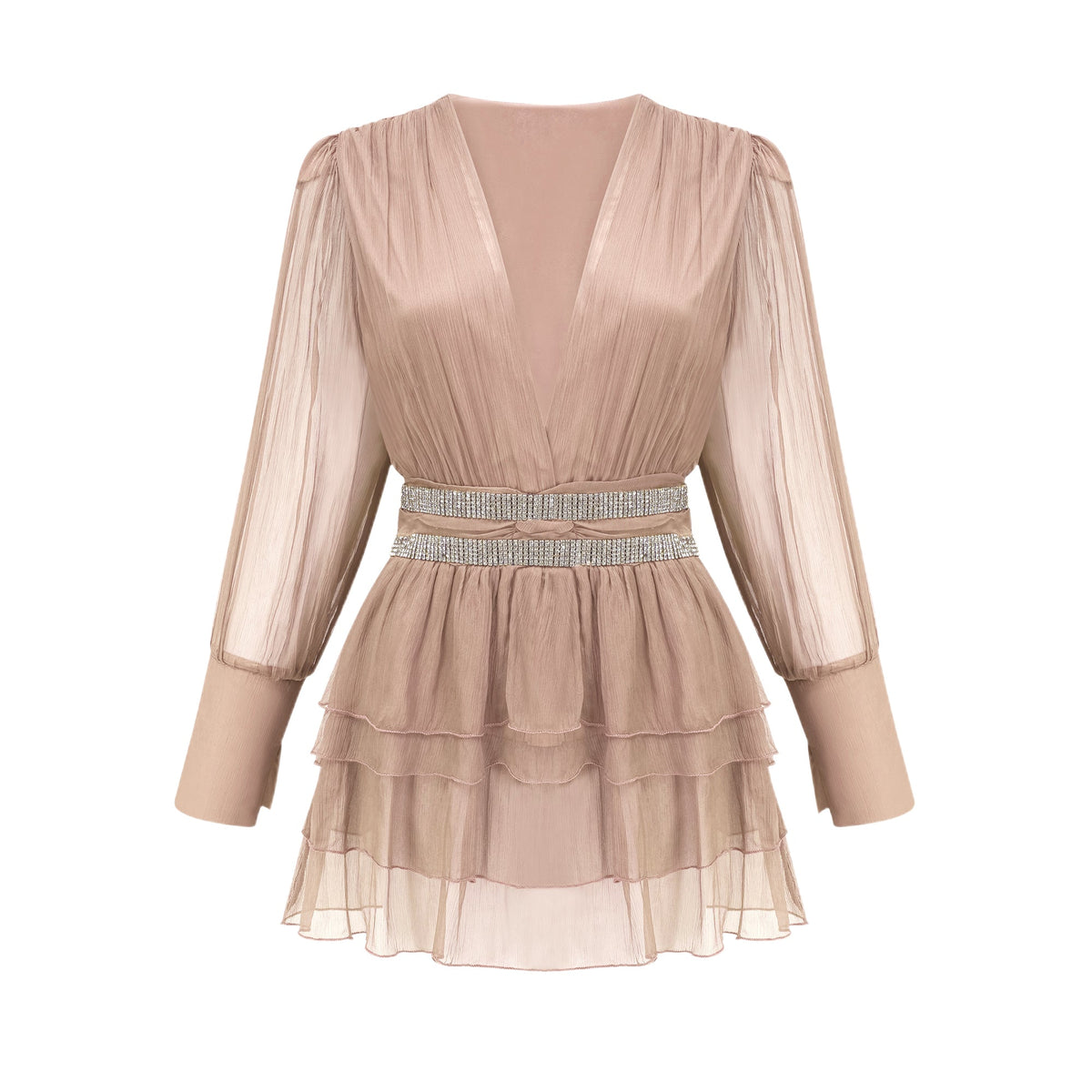 Ellica crystal-embellished silk mini dress