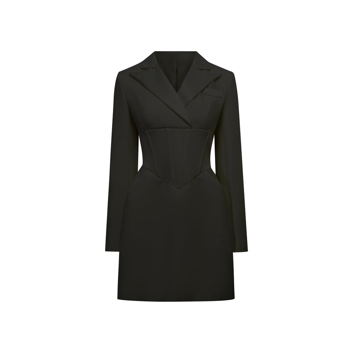 Inmaculada Black Boned Bodice Mini Blazer Dress (Final Sale-US Only)