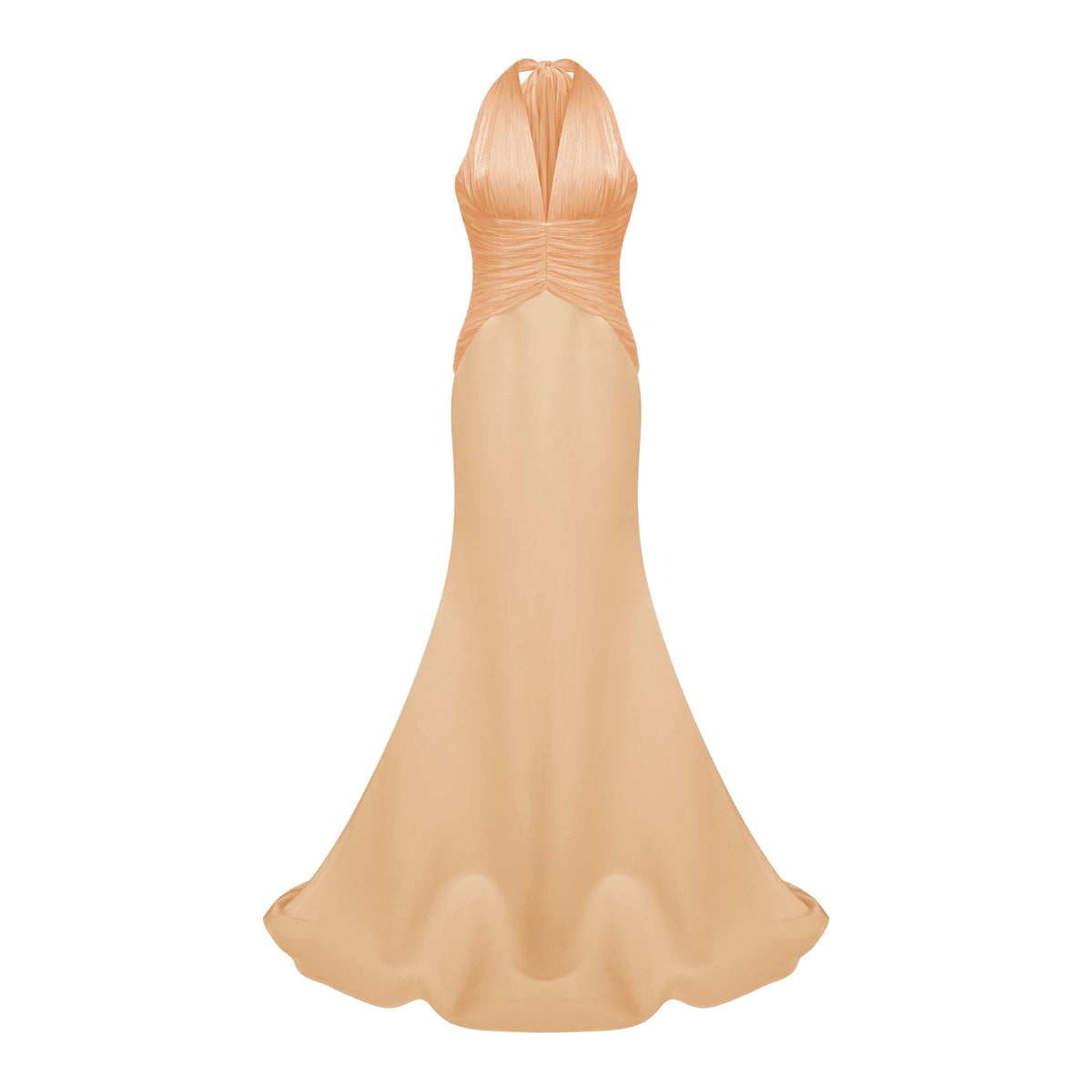 Emmeline Orange Train Design Gathered Maxi Dress (Final Sale-US Only)