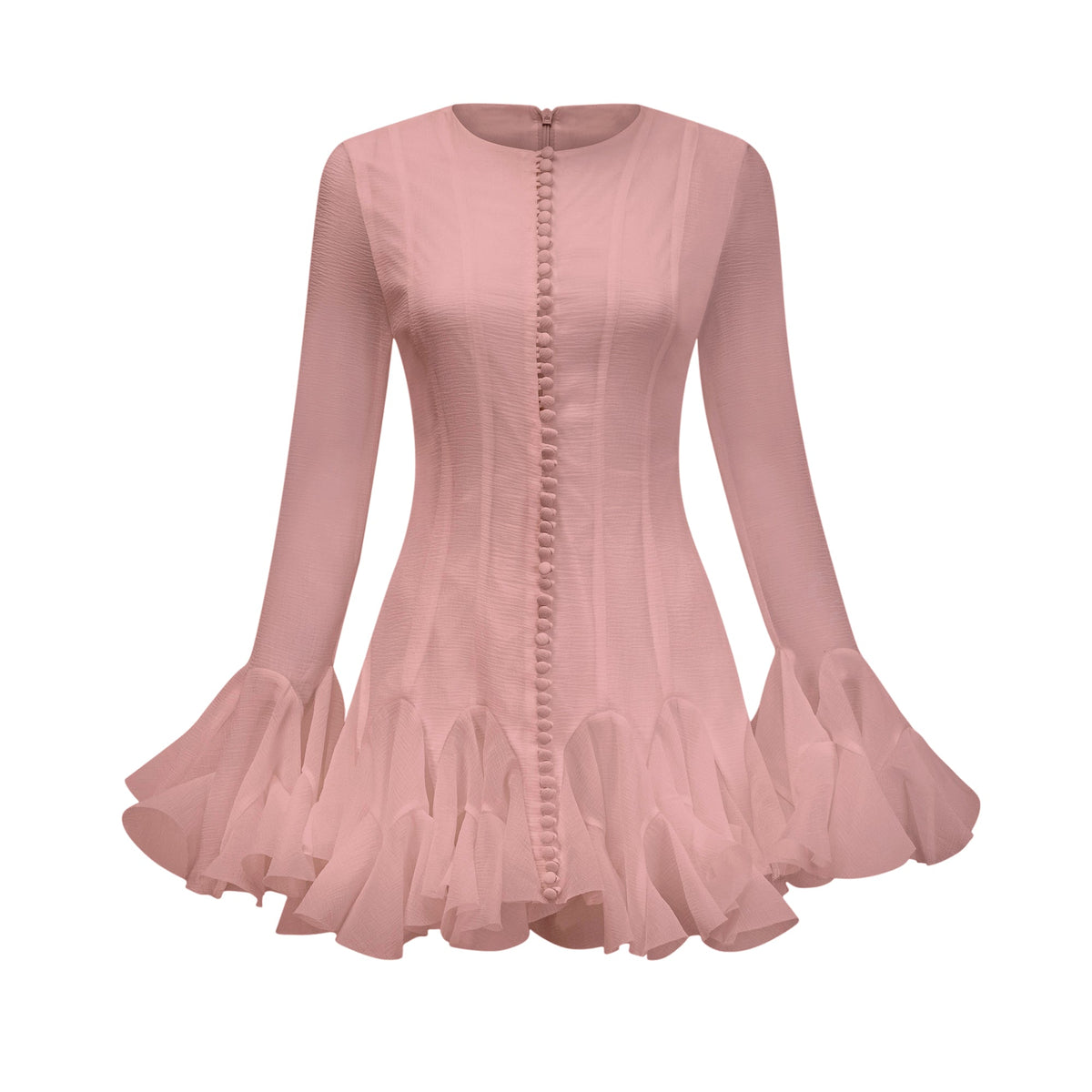 Anaïs semi-sheer flared mini dress (Final Sale-US Only)