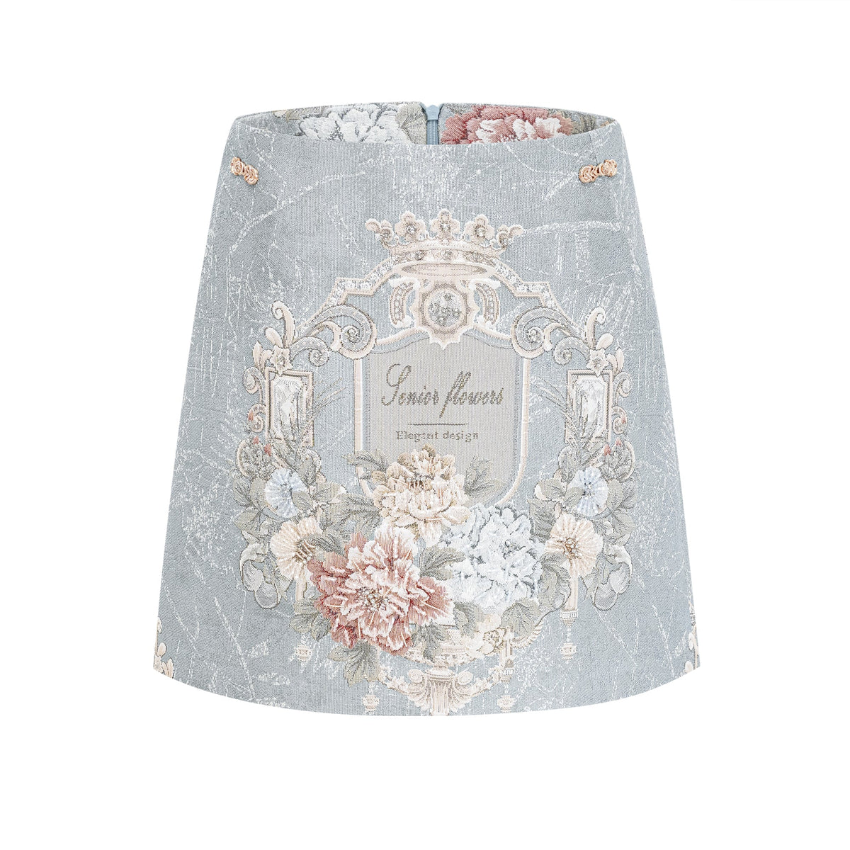 Aliénor blue embroidered mini skirt (Final Sale-US Only)
