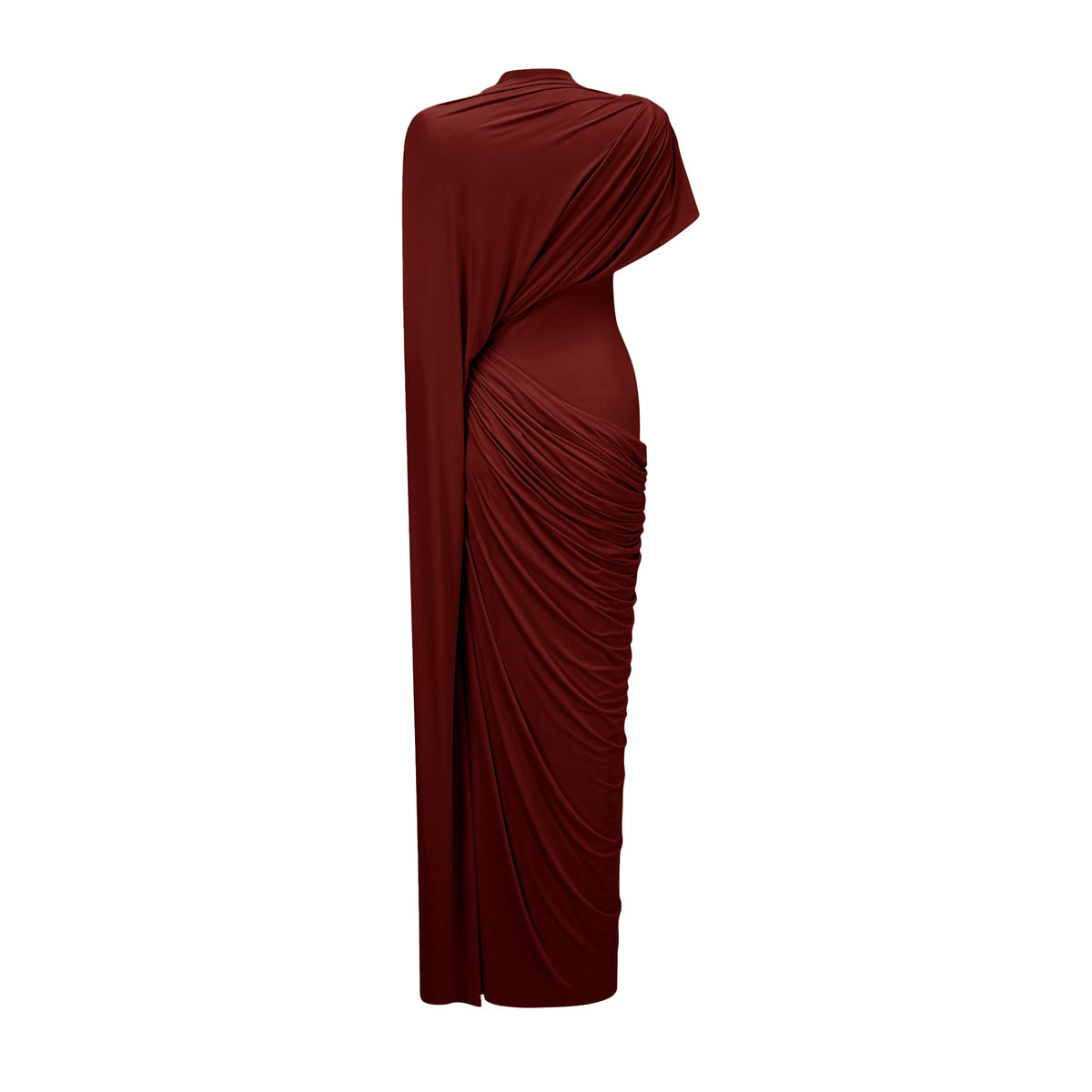 Fenella Red Asymmetrical Draped Cape & Dress Matching Set (Final Sale-US Only)
