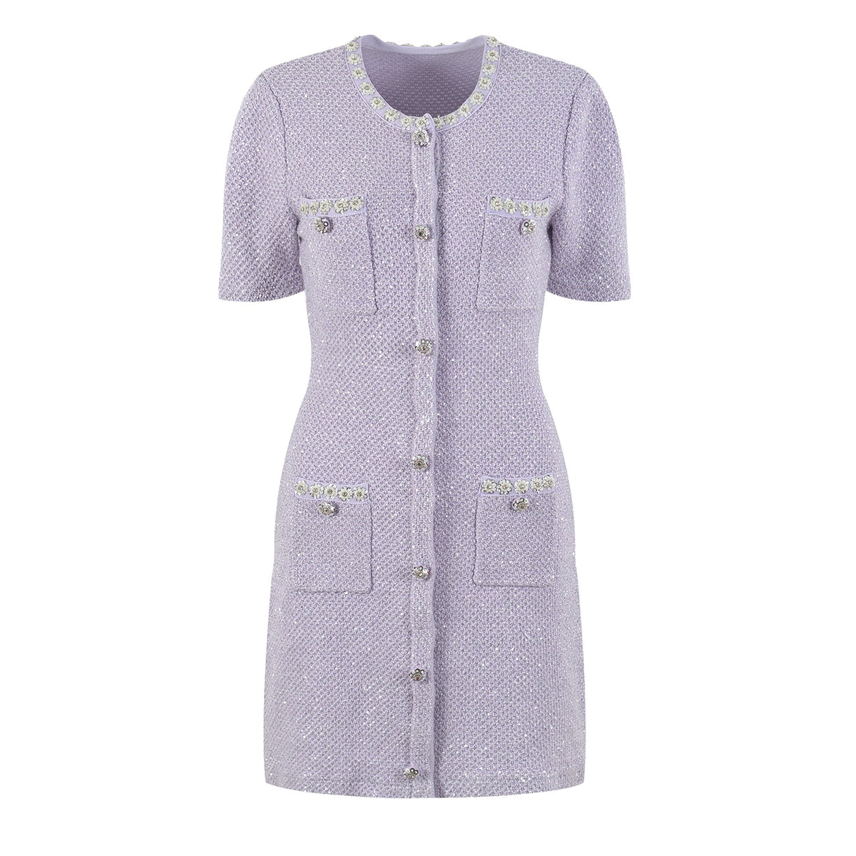 Léocadie purple embellished mini dress