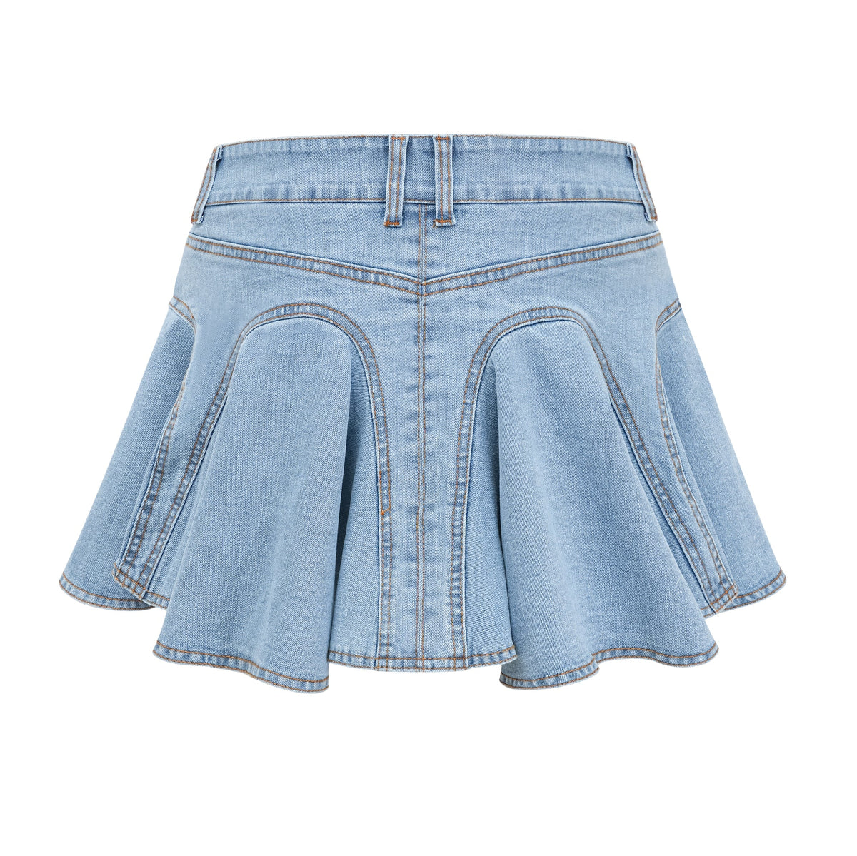 Capucine denim flounce-hem skirt (Final Sale-US Only)
