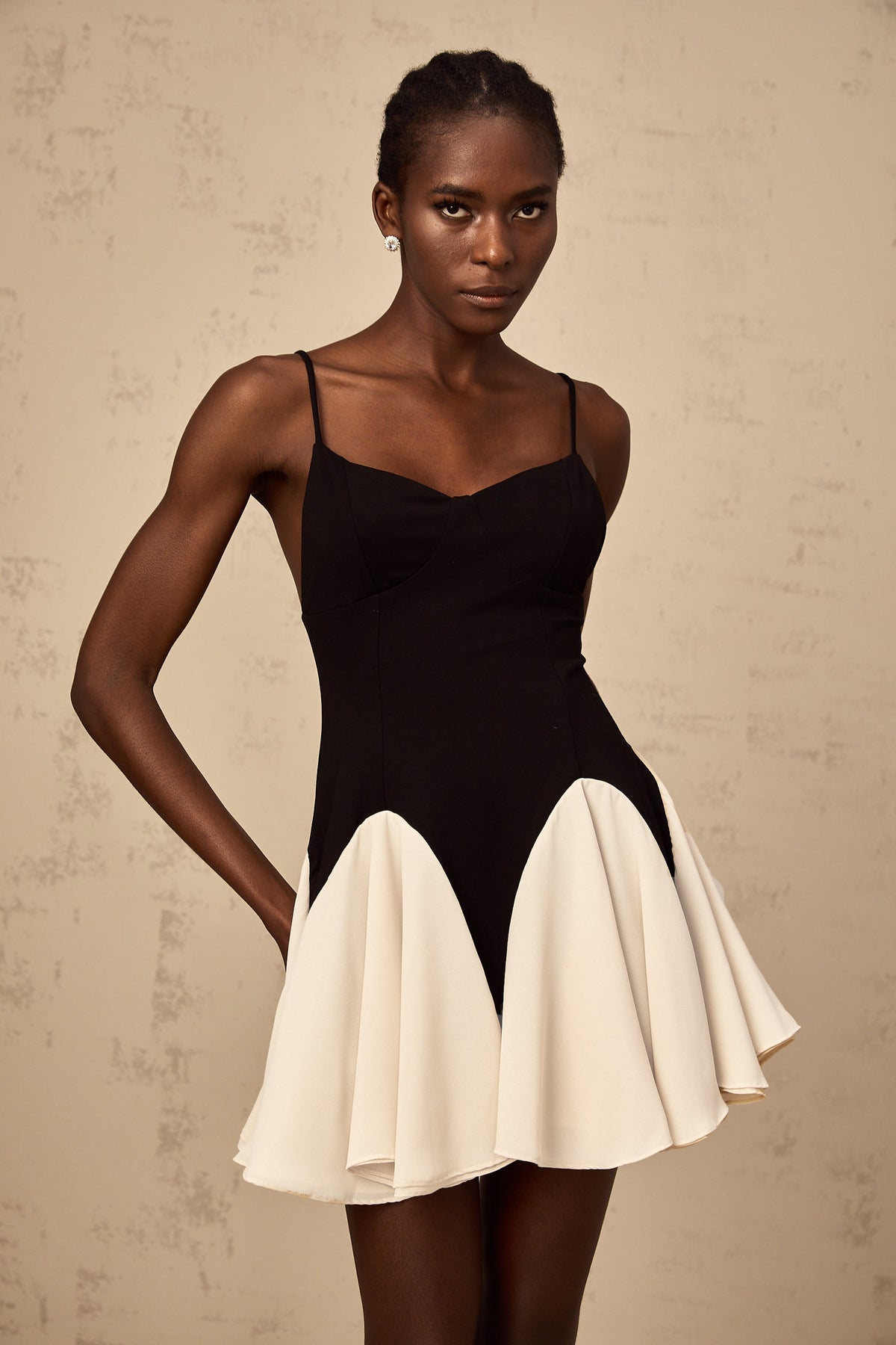 Justine color-blocked godet pleated mini dress (Final Sale-US Only)