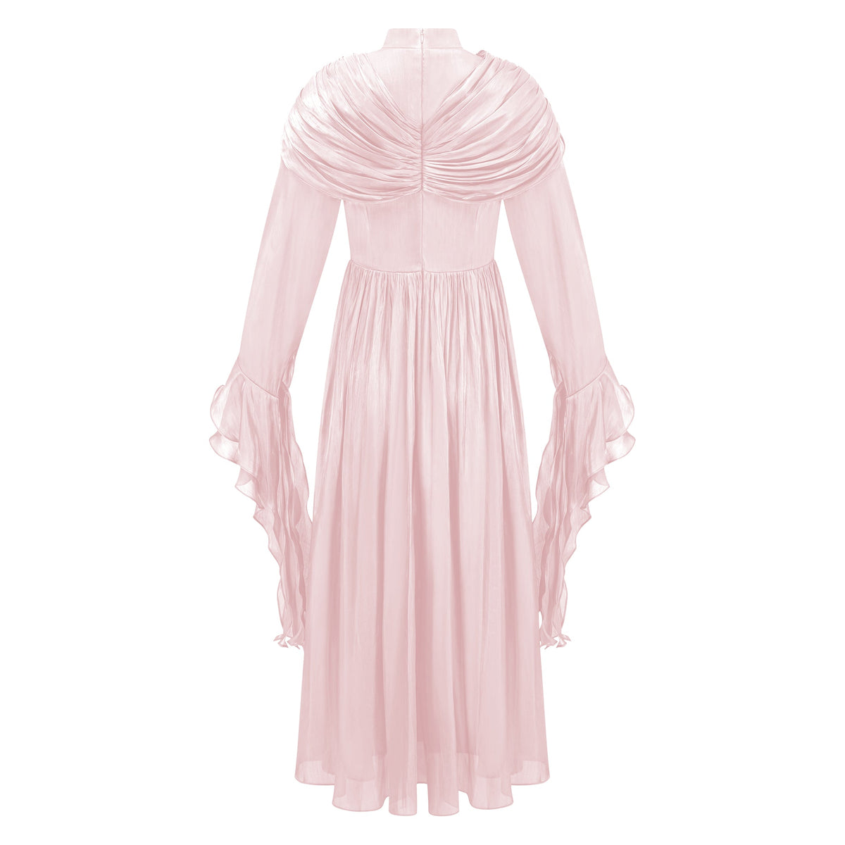 Danuta Pink Ruched Pleated Maxi Dress (Final Sale-US Only)