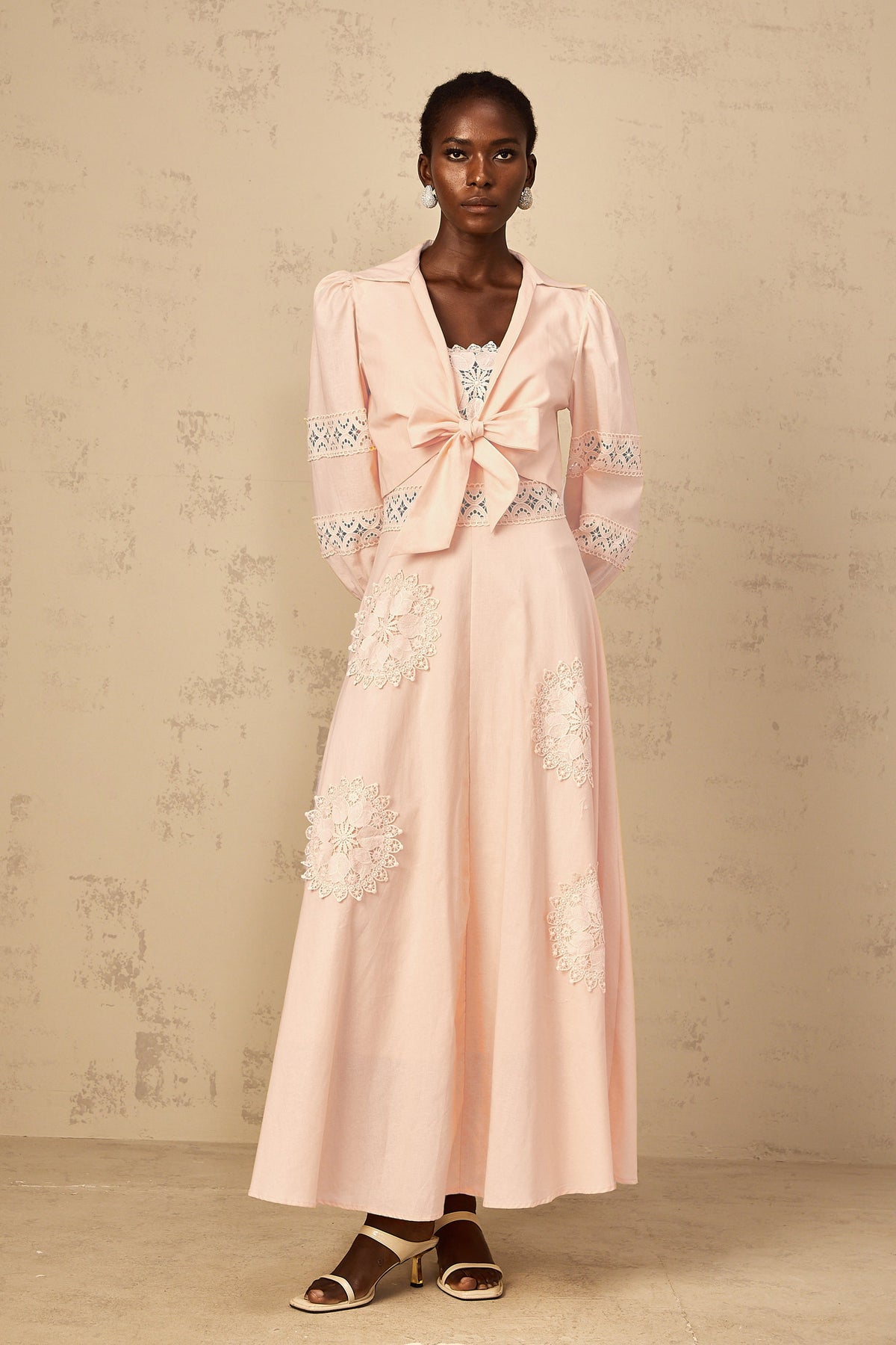 Romy Pink Floral Embroidered Blouse & Dress Set (Final Sale-US Only)