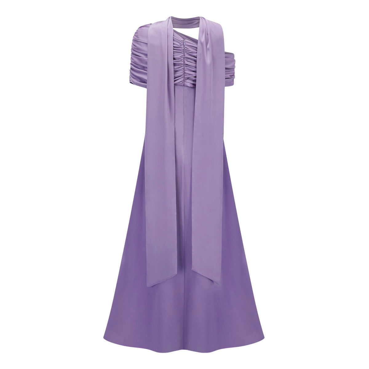 Benedetta Lilac One Shoulder Satin Maxi Dress (Final Sale-US Only)