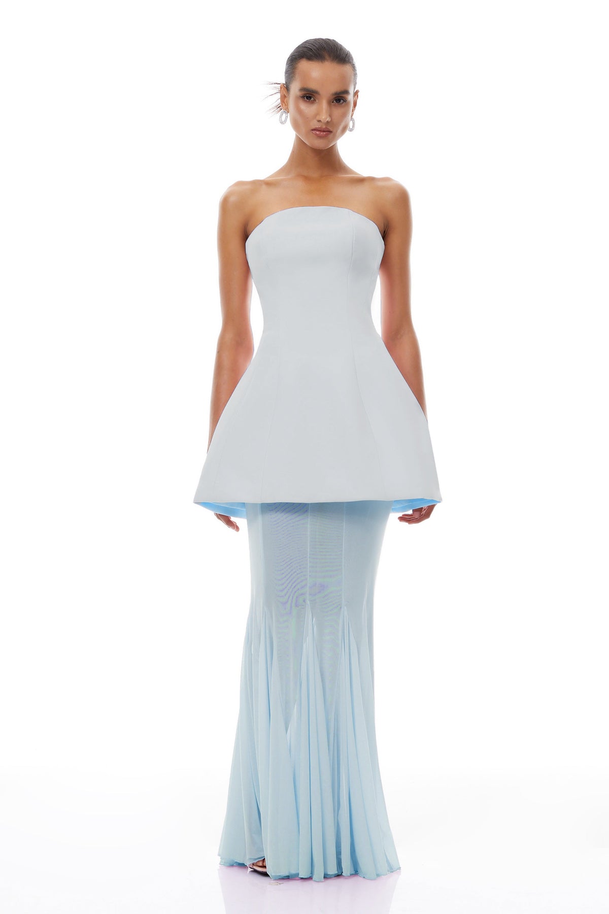 Mélanie Blue Corset Dress & Mesh Skirt Set (Final Sale-US Only)