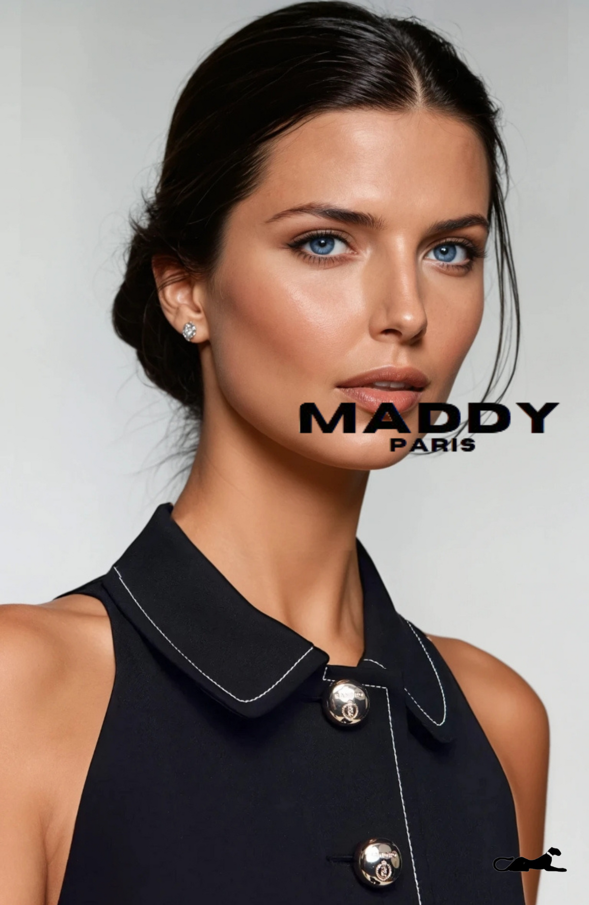 VIVIENNE MADDY PARIS CREPE MINI DRESS - NAVY
