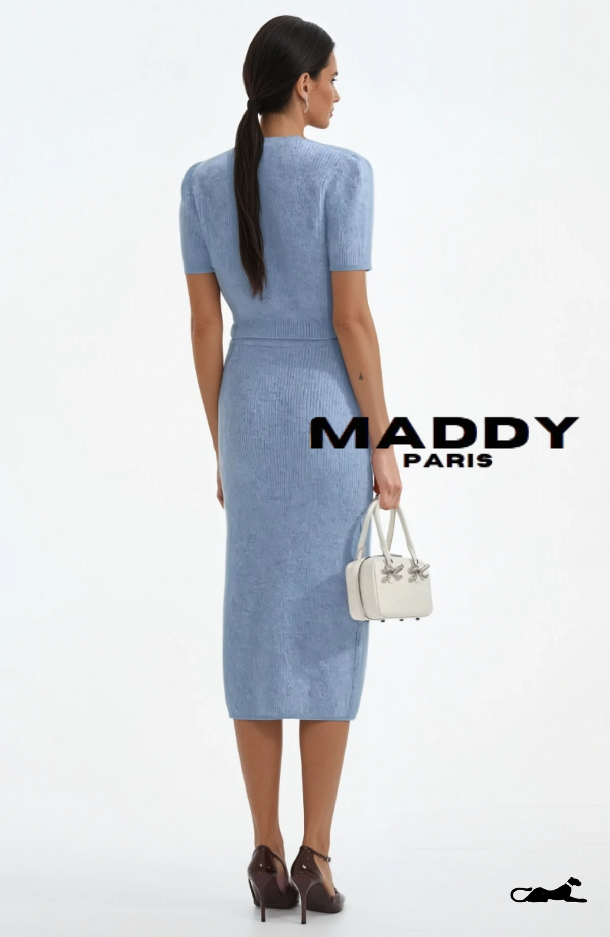 ISABELLA CASHMERE MIDI SKIRT SET – BABY  BLUE