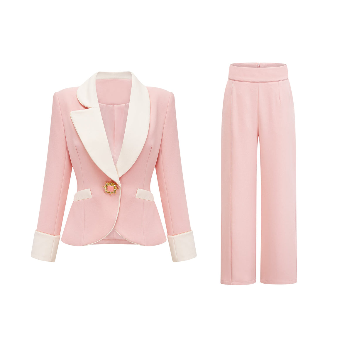 Claretta colour-block blazer & pants matching set (Final Sale-US Only)