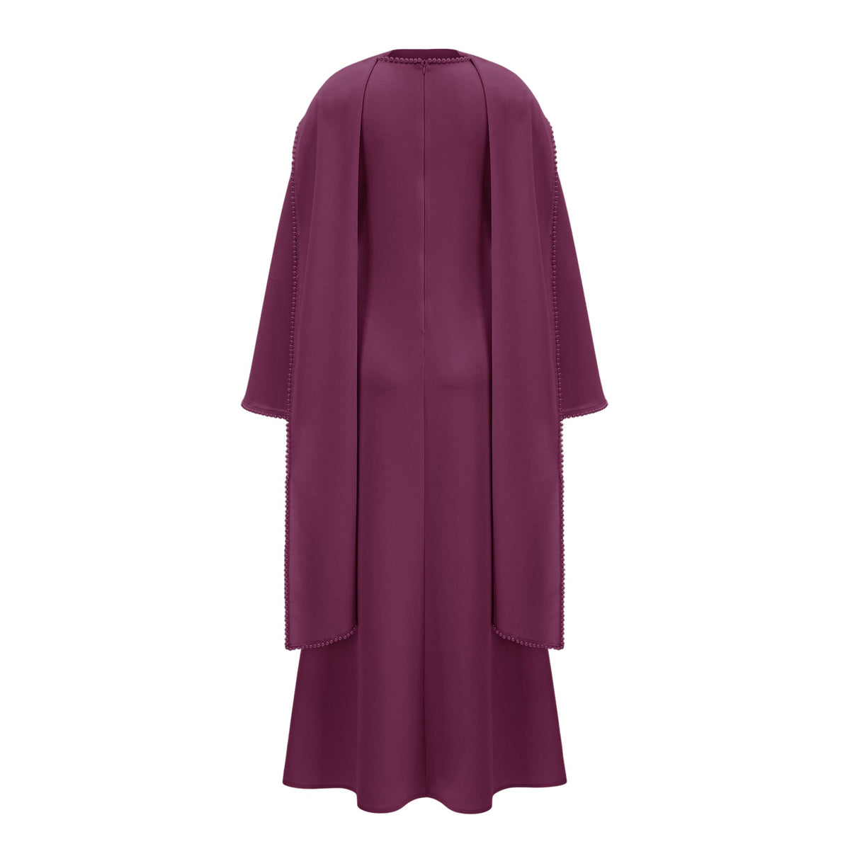 Piroska Purple Pearl Trim Shawl Detail Maxi Dress (Final Sale-US Only)