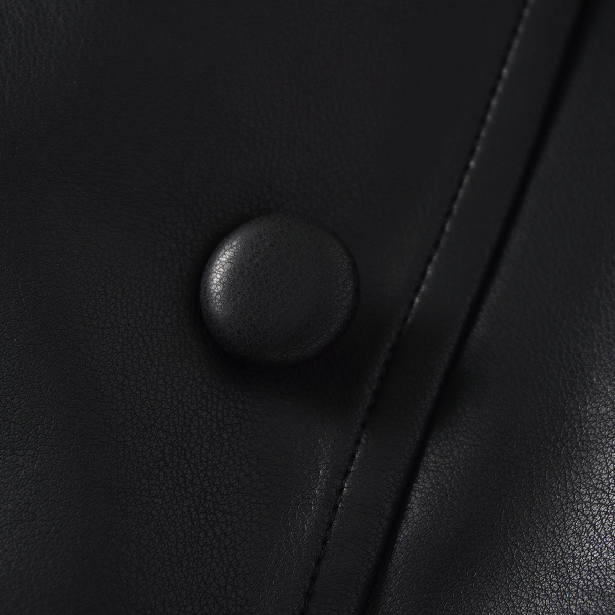 Amarante Black Double-Breasted Leather Mini Dress