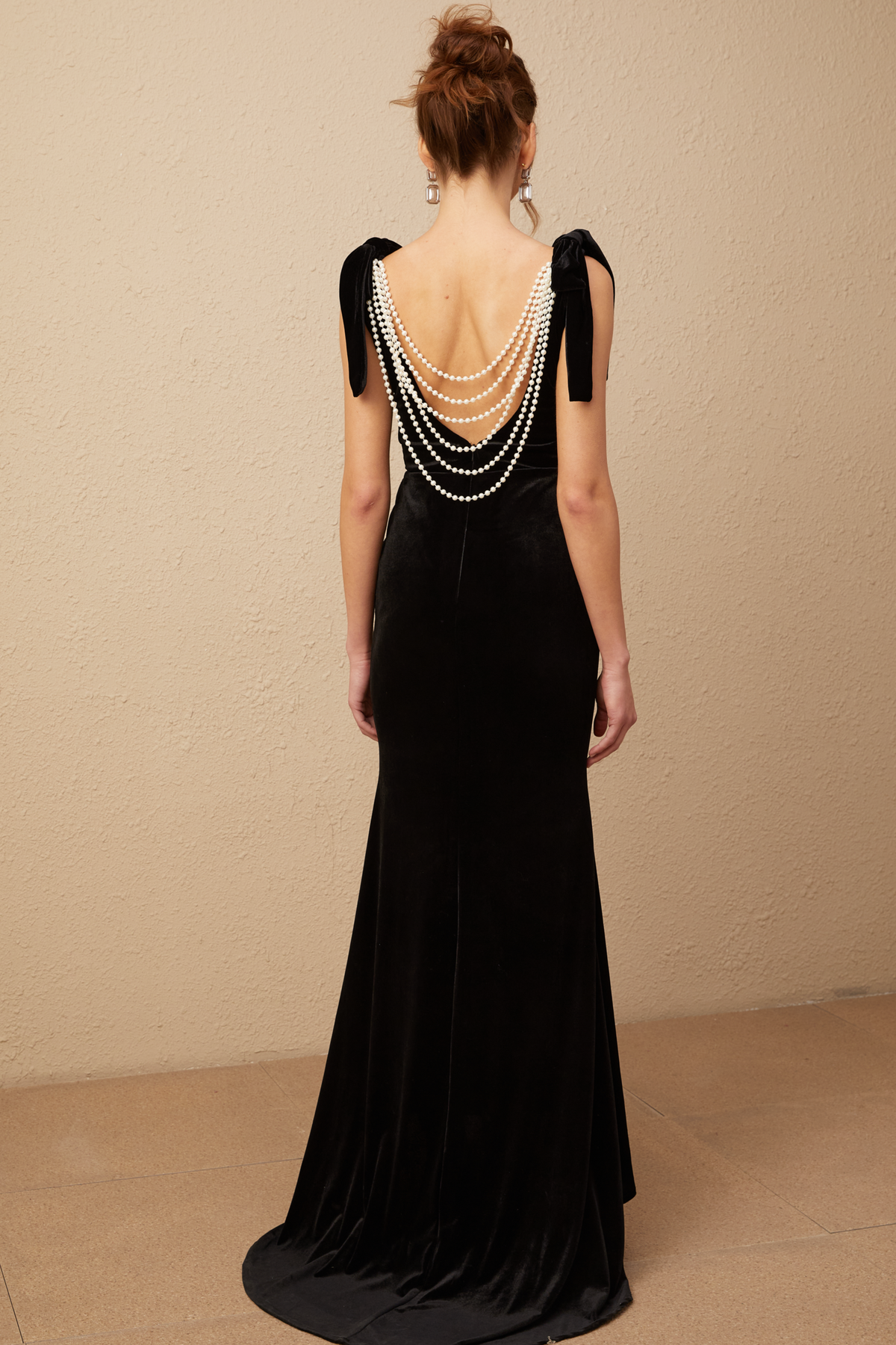Audrey embellished velvet open-back maxi dress (Final Sale)