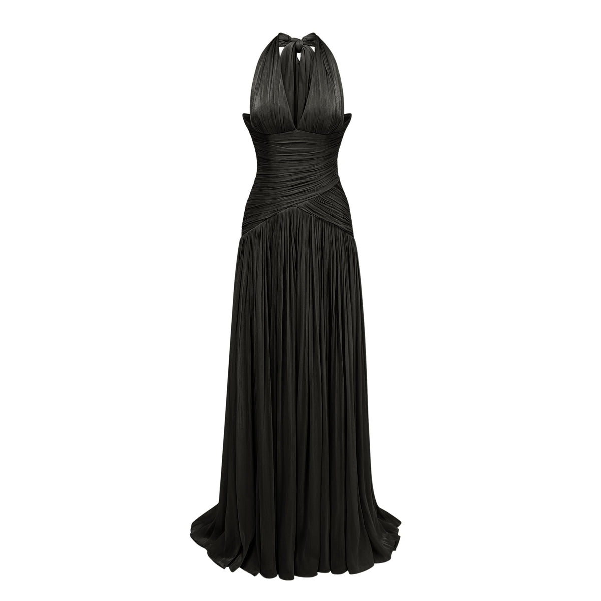 Uranie Black Gathered Maxi Dress (Final Sale-US Only)