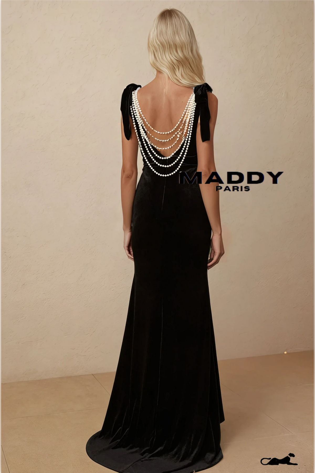 Audrey embellished velvet open-back maxi dress