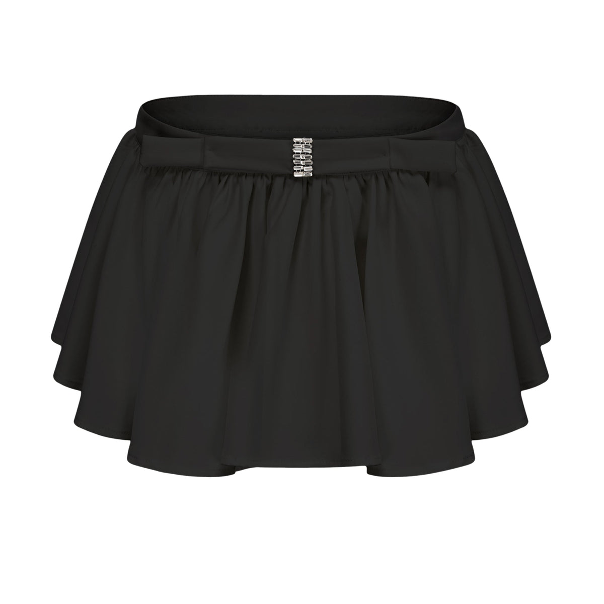 Andrea asymmetrical tulle blouse & skirt matching set in Black (Final Sale-US Only)