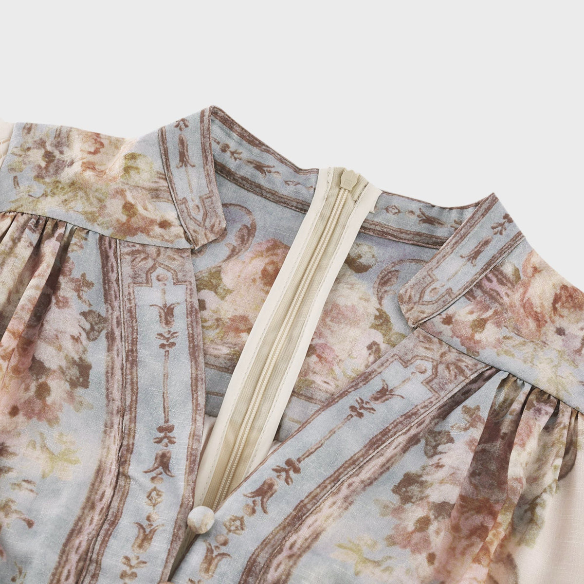 Camille floral-print long-sleeve boho dress