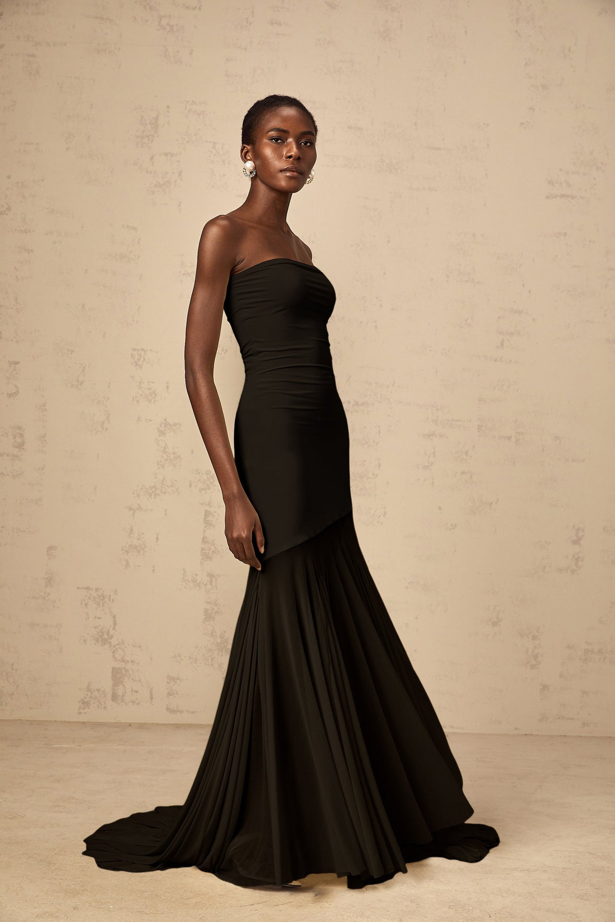 Josiane Black Off-shoulder Sheer Tulle Maxi Dress (Final Sale-US Only)