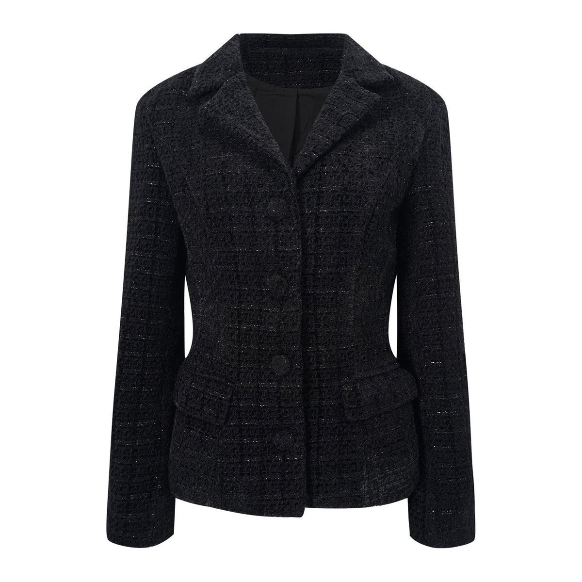 Ariadna Black Tweed Jacket & Satin Skirt Set