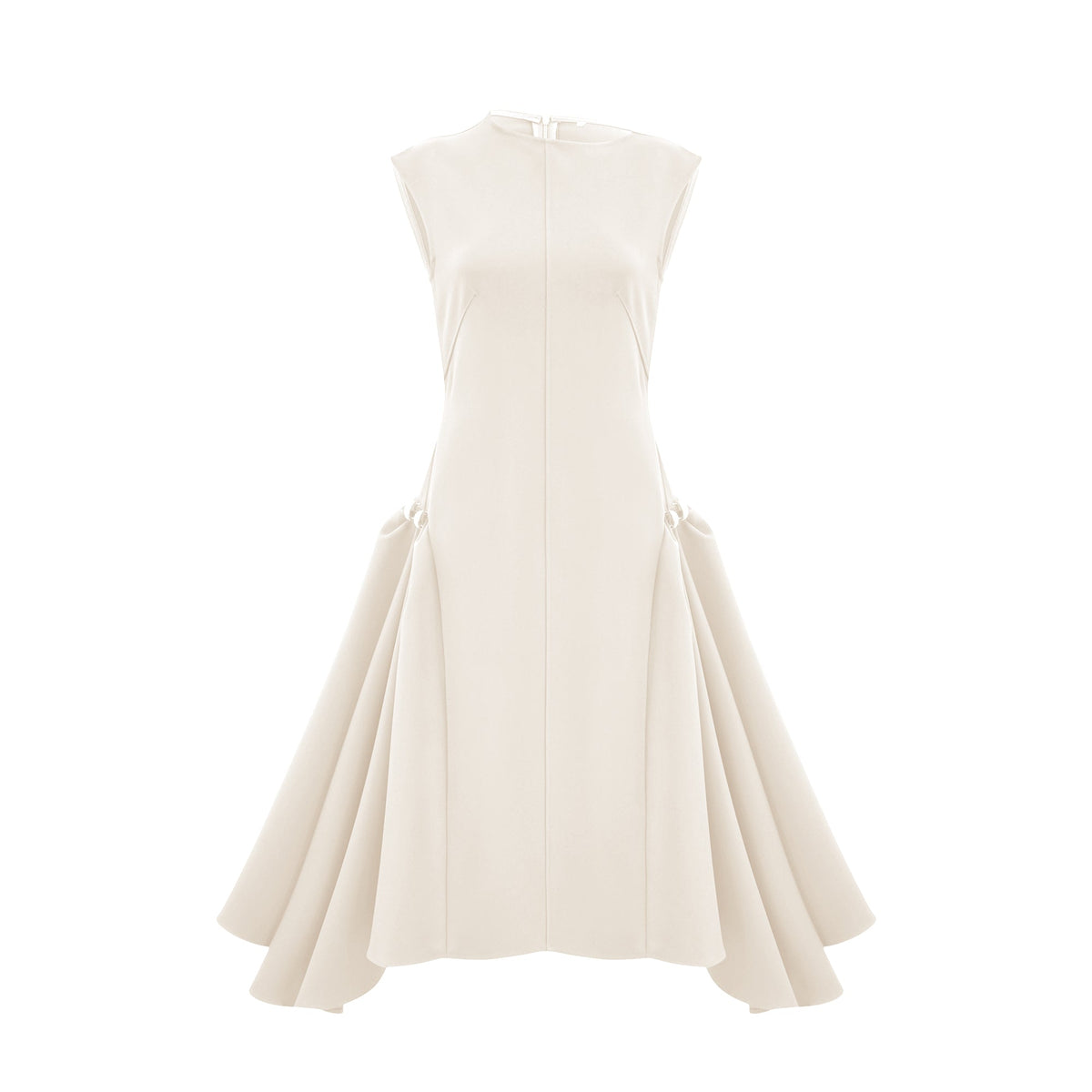 Jenifier white asymmetrical midi dress