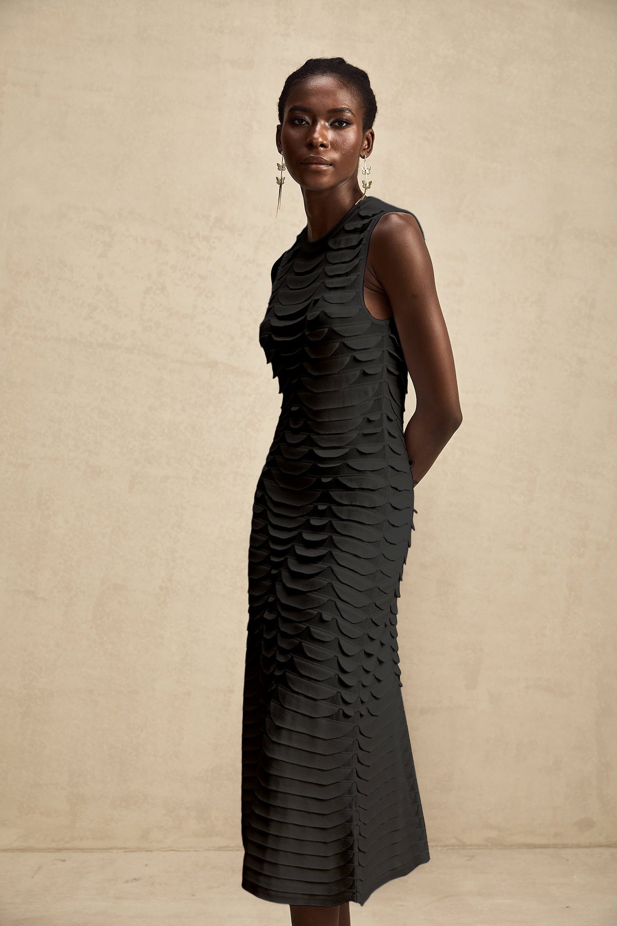 Anna snake-pattern godet midi dress (Final Sale)