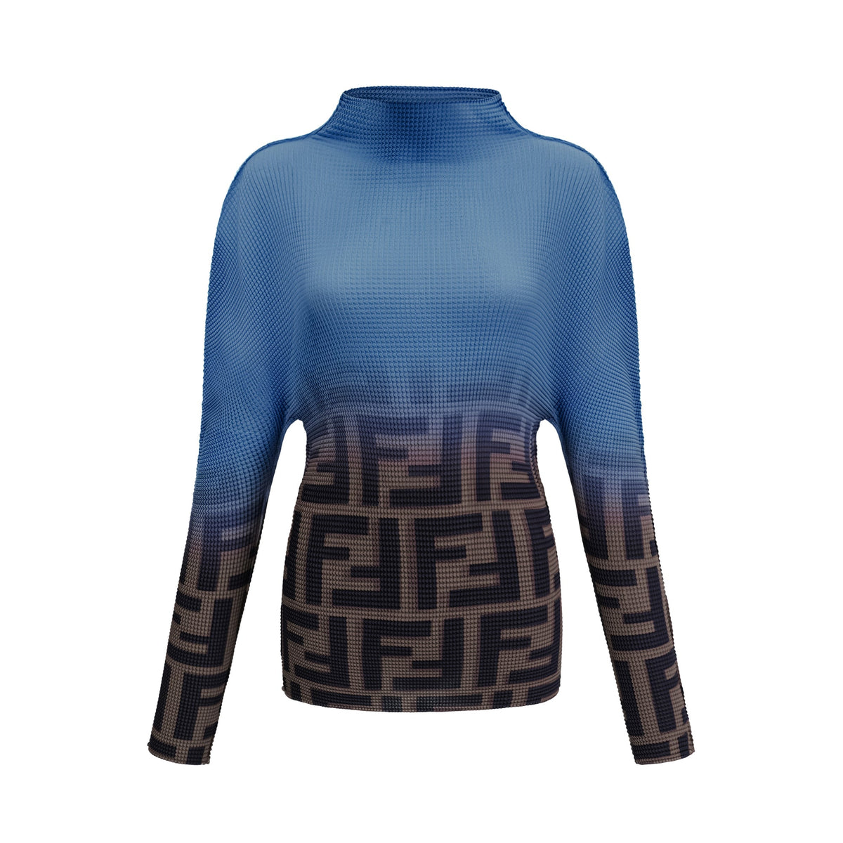 Désirée Color Block Pleated Top & Skirt Matching Set in Dark Blue