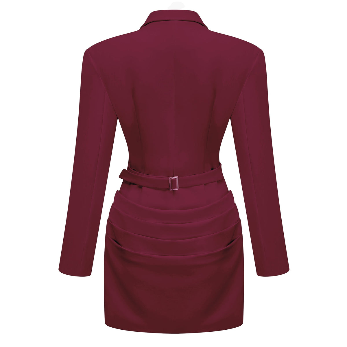 Rosette Burgundy Ruched Blazer Mini Dress (Final Sale)