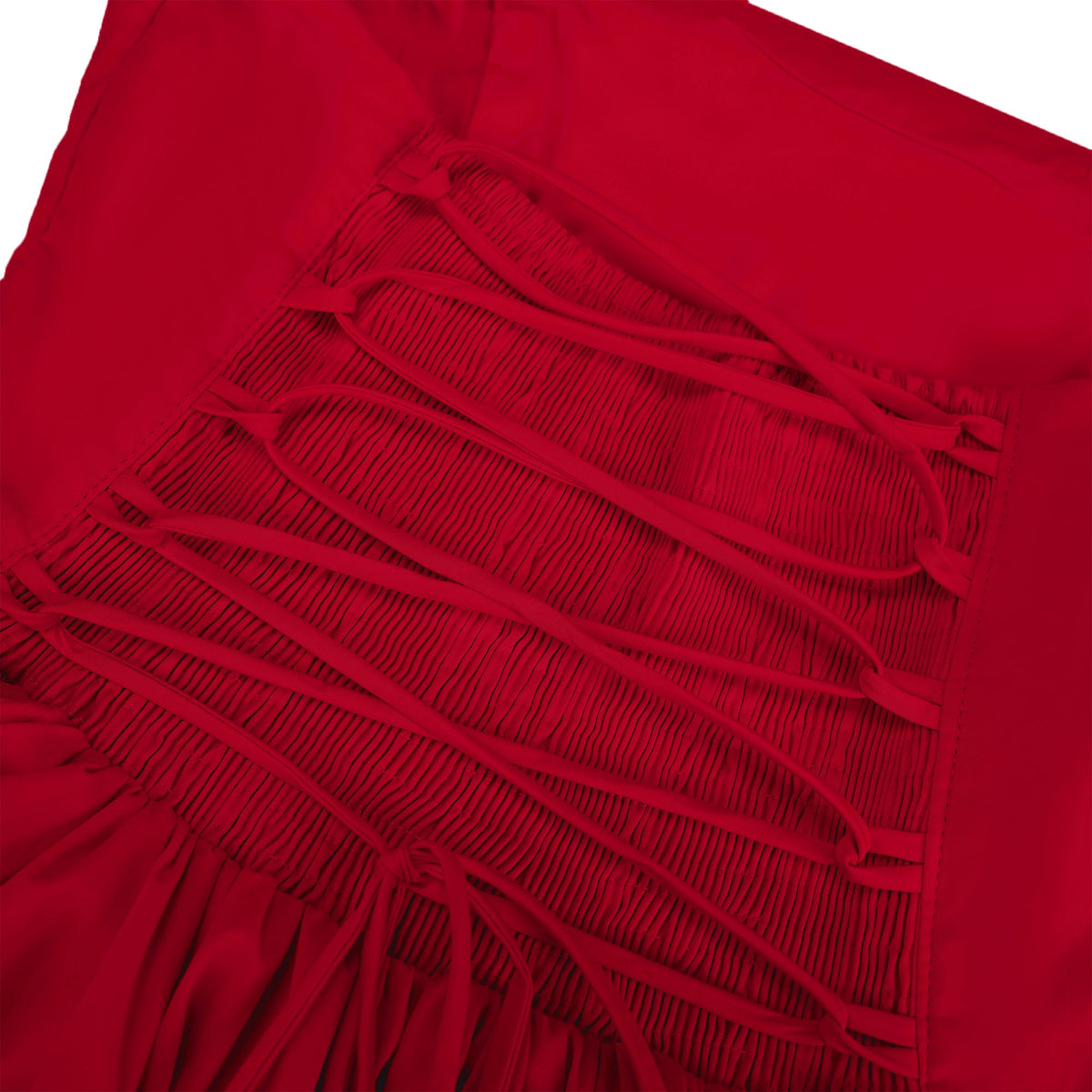 Eponine Red Layered Flared Hem Midi Dress