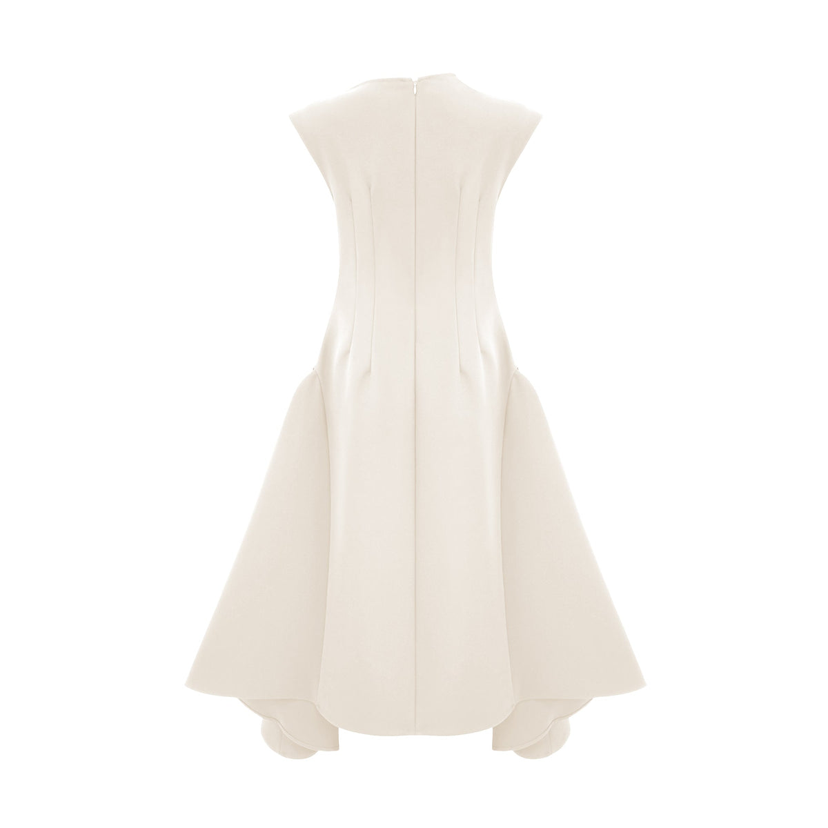 Jenifier white asymmetrical midi dress
