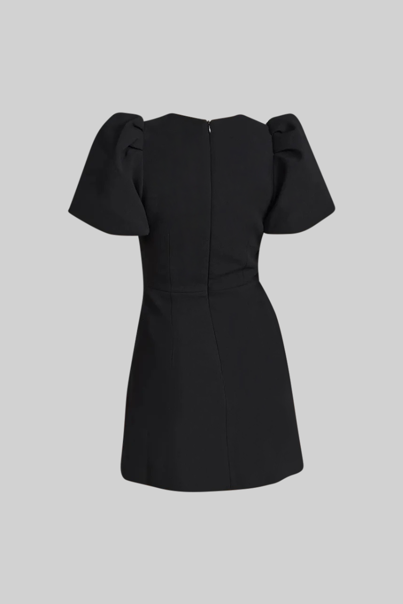 Classic Mini Dress with Bows - Black