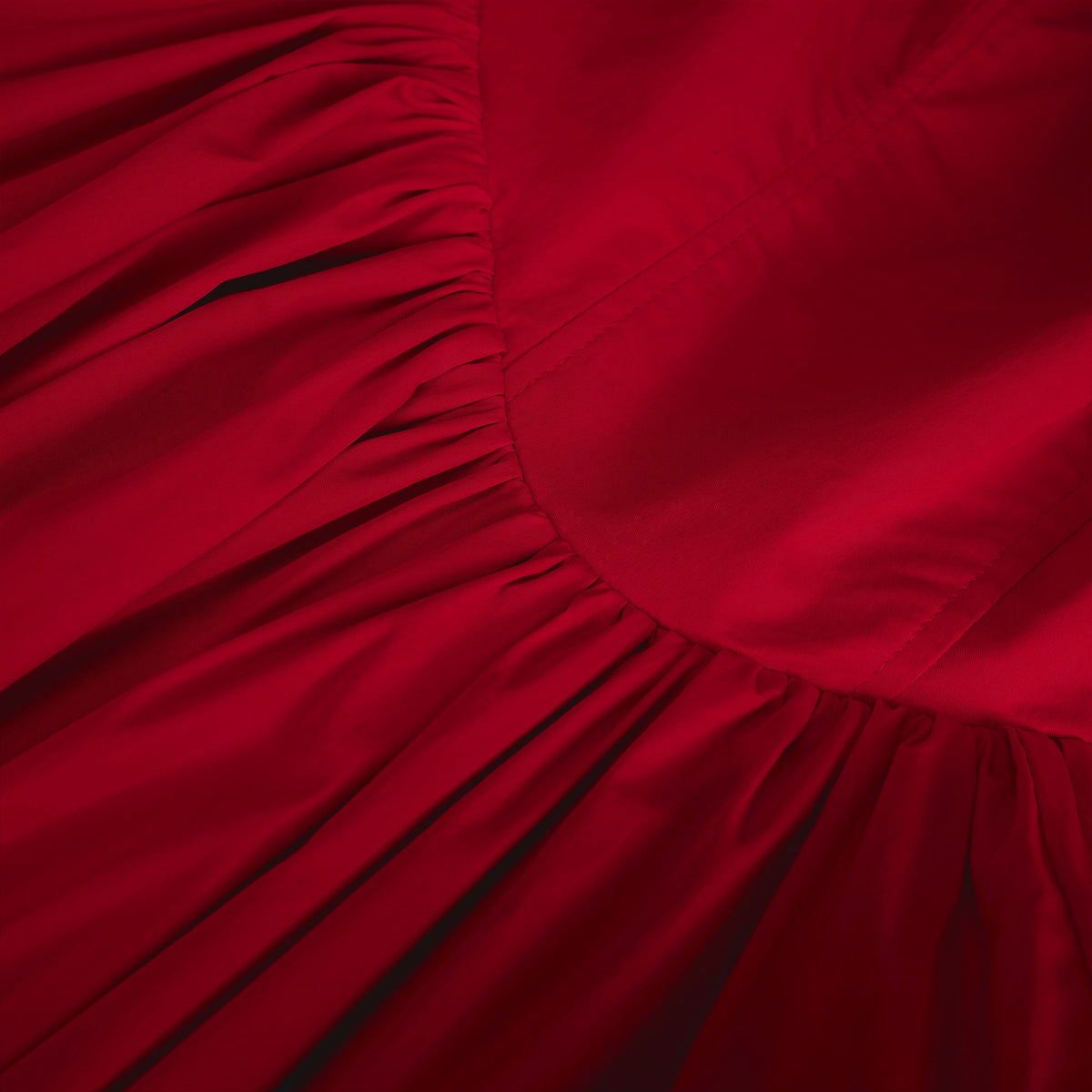 Eponine Red Layered Flared Hem Midi Dress