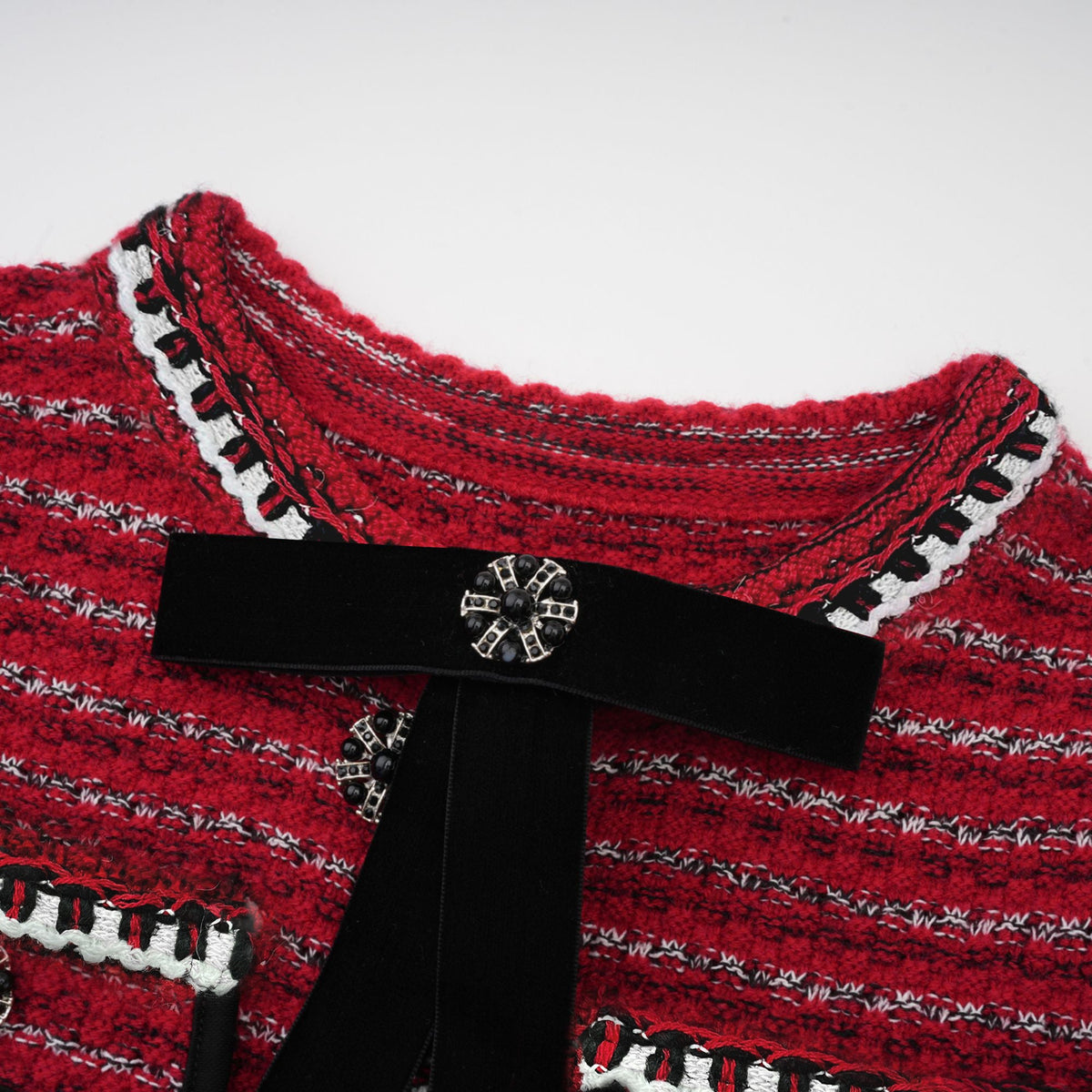 Faustine bow-detailed knit mini dress (Final Sale)