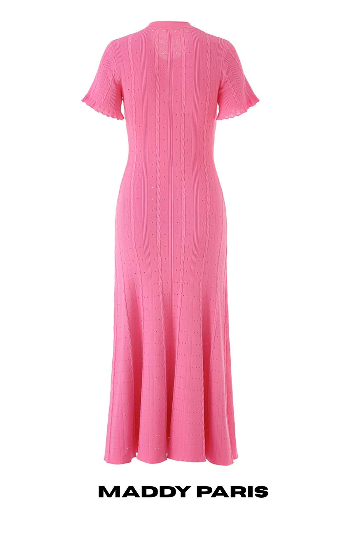 SANDRO GISELLE KNIT MIDI DRESS -  FUCHSIA PINK