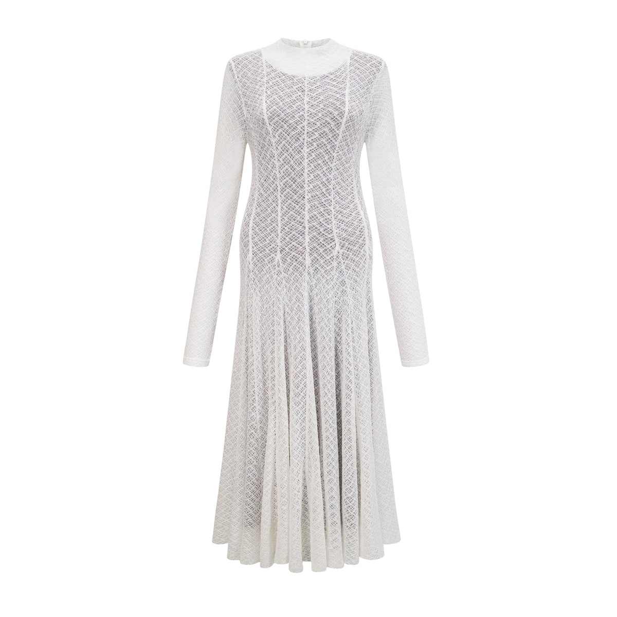 Athena wavy-pattern lace maxi dress in White (Final Sale-US Only)