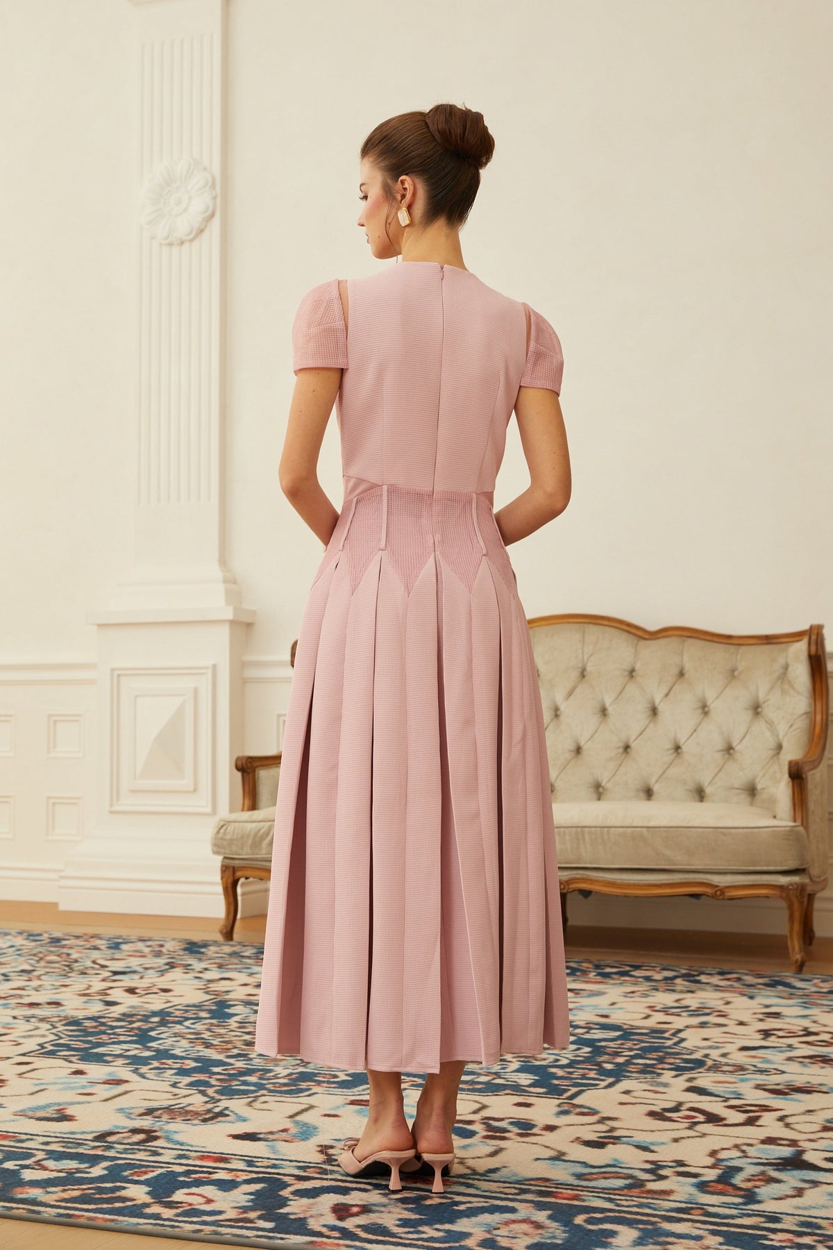 Maelle Pink Flower Embroidered Maxi Dress (Final Sale-US Only)