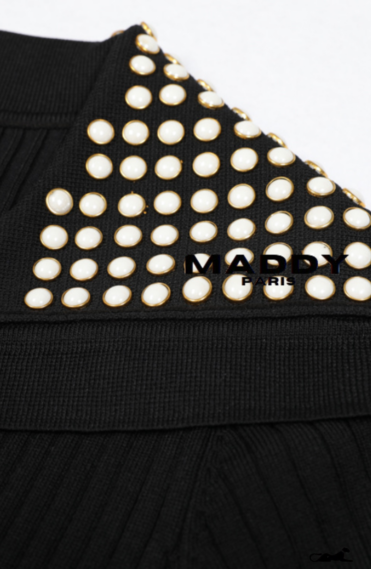 SANDRO KNIT MAXI DRESS WITH STUDS- BLACK