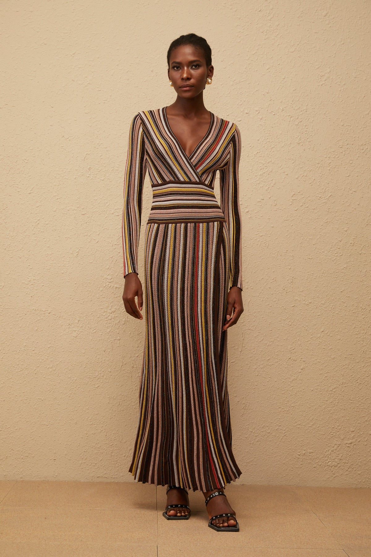Phoebe Brown Vertical Stripe Knit Midi Dress (Final Sale-US Only)
