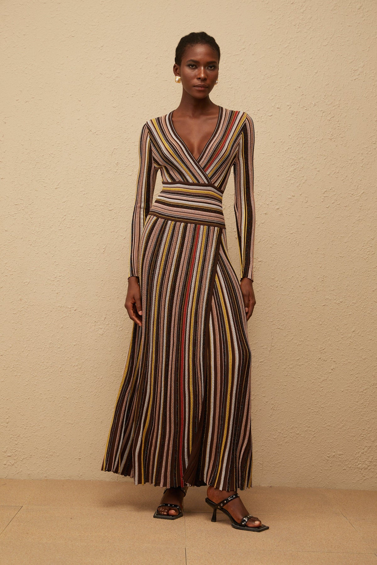 Phoebe Brown Vertical Stripe Knit Midi Dress (Final Sale-US Only)