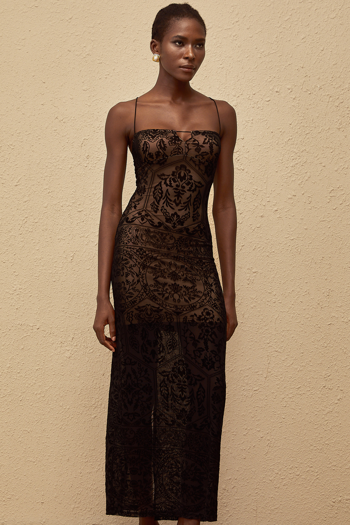 Nikolleta Black Floral Lace Maxi Dress (Final Sale-US Only)