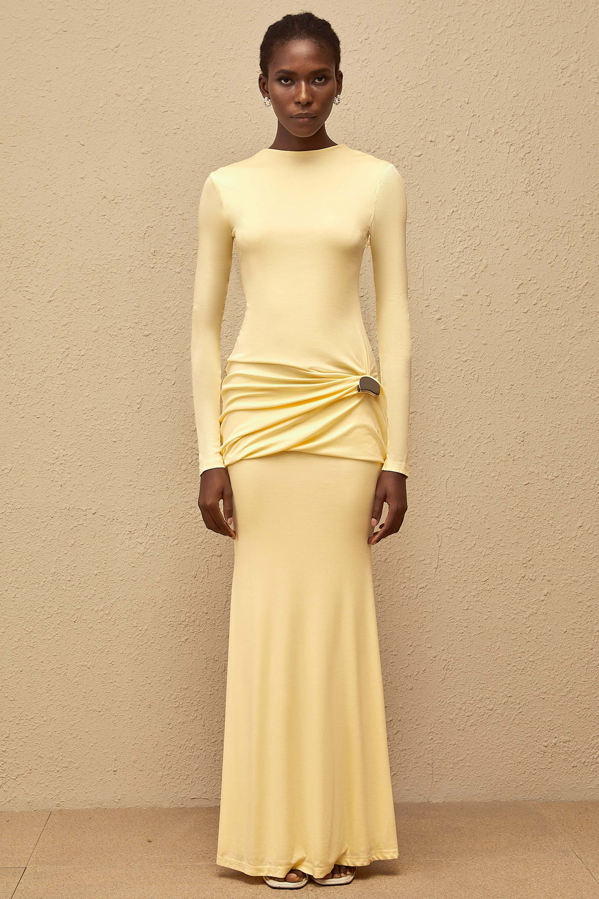 Nolwenn Yellow Gathered Maxi Dress (Final Sale)