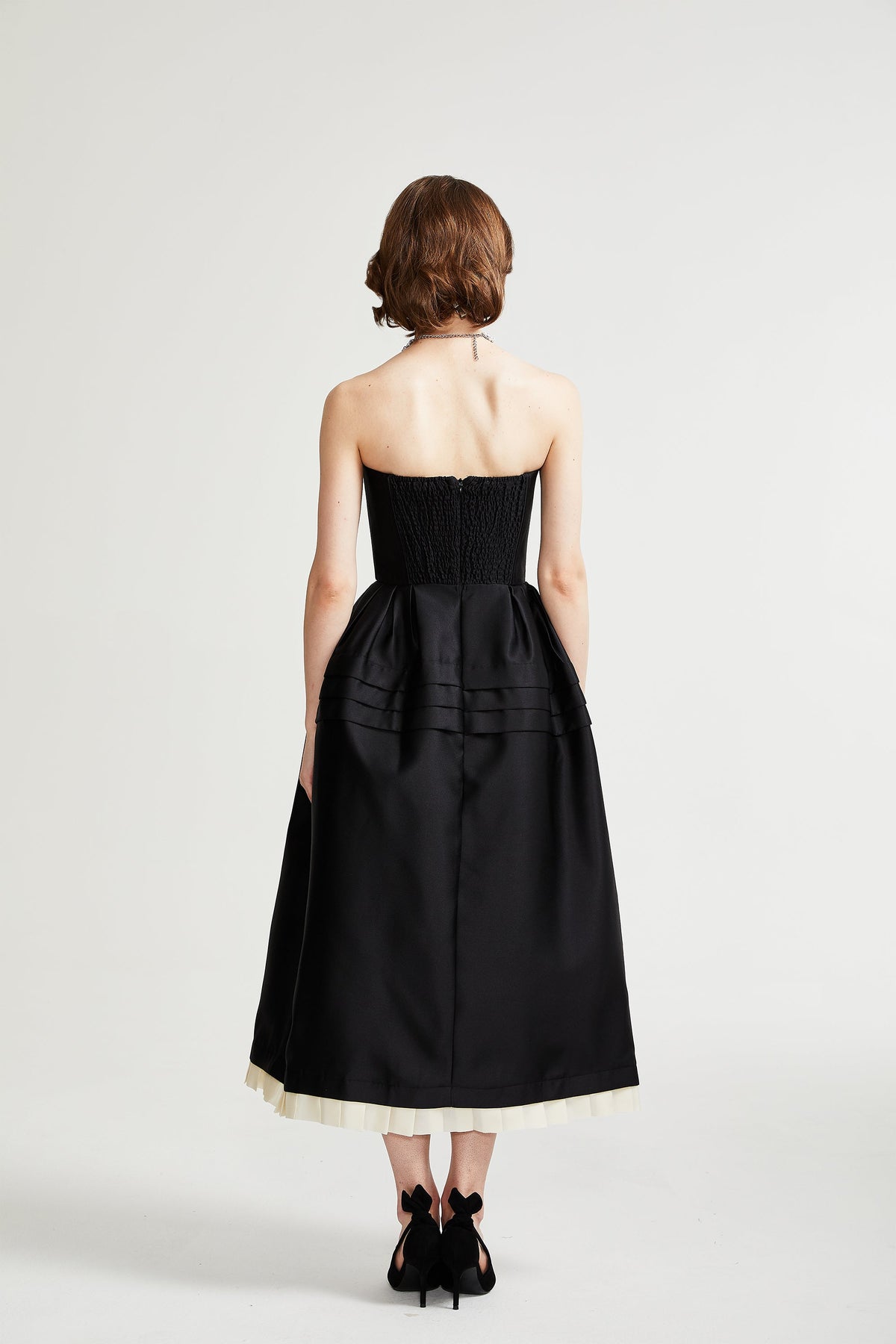 Felisara black bowknot midi dress (Final Sale-US Only)